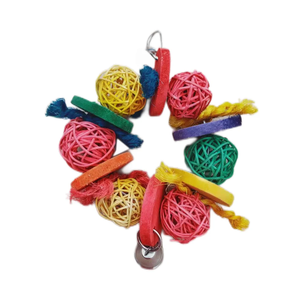 Rattan ball Torus toy Small and medium-sized parrot gnawing toy bird cage decoration accessories