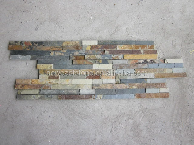 Natual rustic quartzite ledger stone exterior wall cladding panel