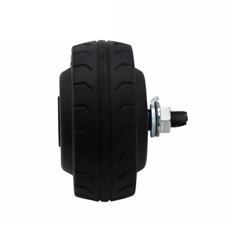 ZLTECH CE ROHS2.0 4inch 24V 100W 50kg load 5A 450RPM single shaft double BLDC wheel hub motor with encoder for robot waiter