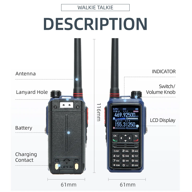 Air band radio IP67 Waterproof UHF VHF Dual Band Two Way Radio YANTON T-360UV