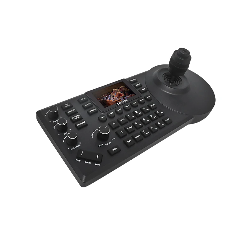 PTZ Camera Joystick Controller,PTZ Controller Keyboard with 4D 3 inch LCD Display Professional Remote Control for Live Streaming