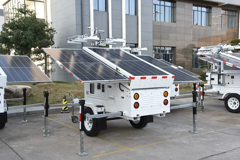 Mobile solar light tower with 400w led lights for construction site