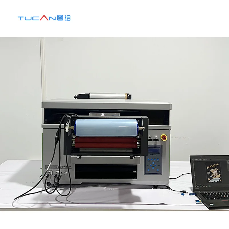 40cm*60cm all in one UV DTF printer desktop roll to roll cylinder printing inkjet printer UV DTF film sticker flatbed printer