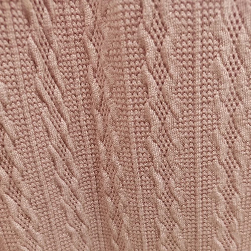 Готовая к отправке трикотажная жаккардовая ткань для свитеров из полиэстера