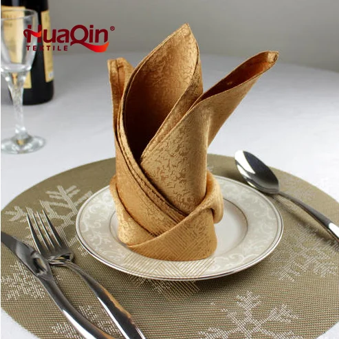 Luxury Fashion Jacquard Square Cotton Satin Linen Table Napkins For Weddings Hotel Restaurant