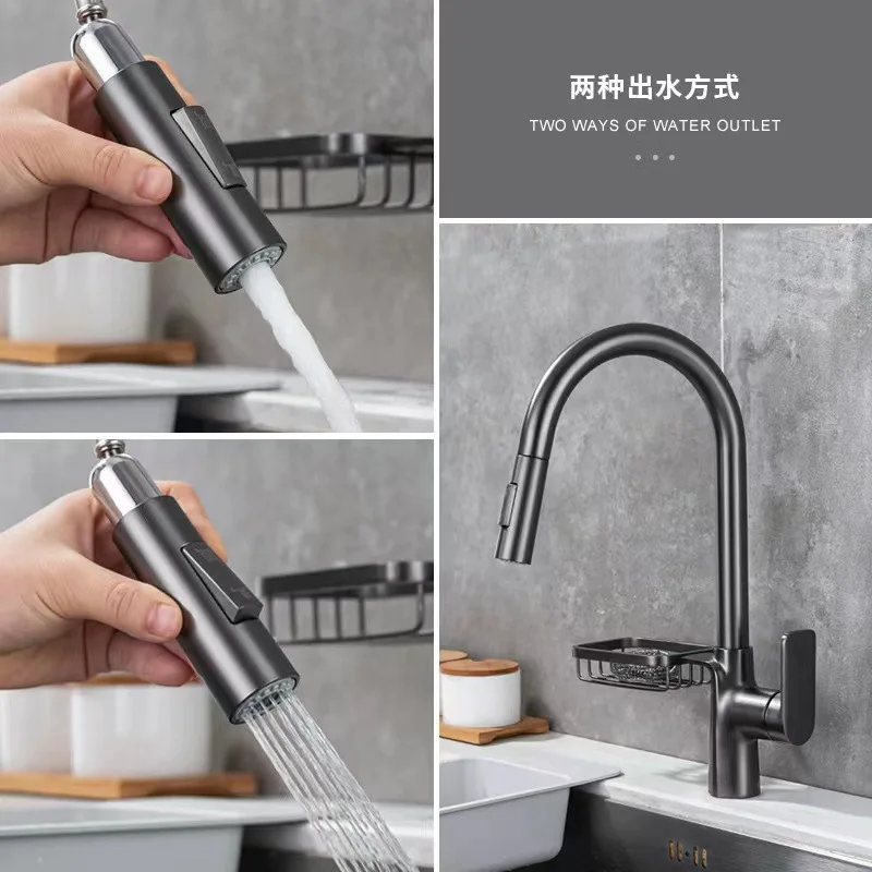 Sink kitchen pull tap hot and cold all copper faucet single cold faucet sink wash bowl faucet rotatable from China factory