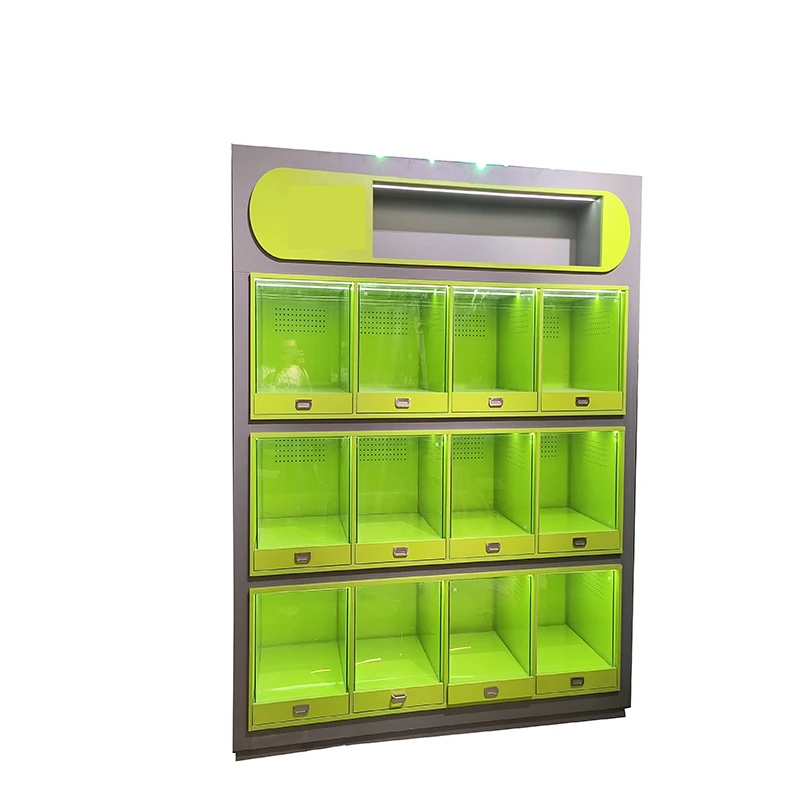 Customized pet store display cabinet, wooden paint free product display rack for the entire store