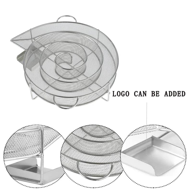 Cold Smoke Generator for BBQ Bacon Fish Salmon Meat dust Hot and Smoking Salmon Meat Burn Smoker Tools Bacon Meat Fish (round)