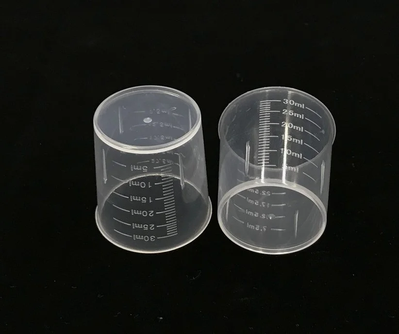 Transparent 7.5ml12.5ml17.5ml22.5ml27.5ml30ml plastic measuring cups double scale line Laboratory kitchen Tools Lab Beakers