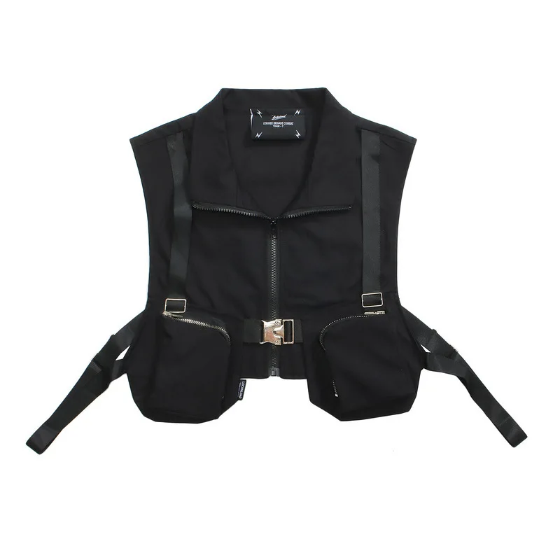 Heavy duty functional vest with  zip fastening