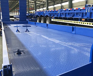 Rear Loading Low Bed Flatbed Lowboy Semi Trailer Three Axles 60T Steel Panda Truck Trailers 10 / 10 / 10 Semi-trailer Spring