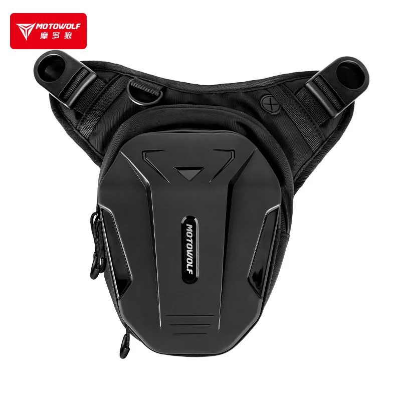 MOTOWOLF PU hard shell leg bag waist pack for motorcycle riding belt pouch