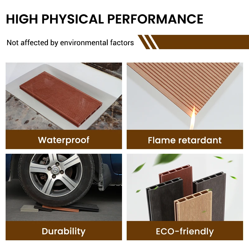 Good Quality WPC Composite Flooring Square Hole Outdoor Anti-slip Decking Floor