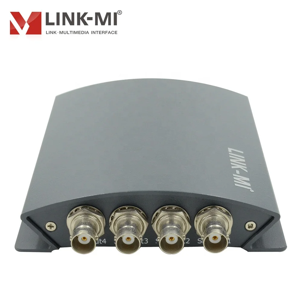 LINK-MI Professional Broadcast BNC Video Splitter 1 BNC Input to 4 BNC Output SDI input embedded audio de-embedding Adaptive