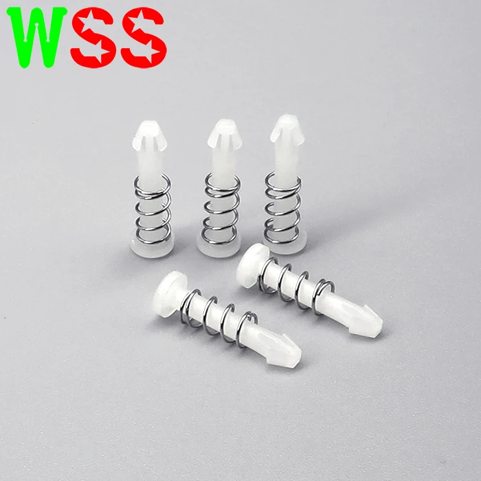 Black White Plastic Spring Push Pin Spring Snap Rivet Push Lock Pin Nylon Snap Rivet