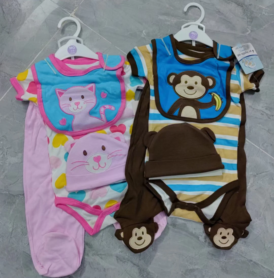 Apparel Stock Clearance branded new overruns Baby romper gift sets stocks