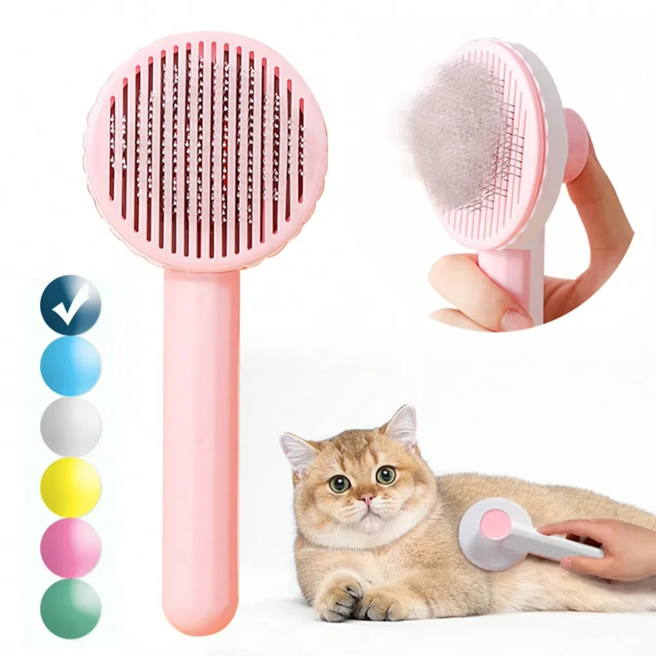 Cat Brush Dog Combet Grooming Brushes For Cats Self Cleaning Slicker Brush Pets Hair Removal Comb Puppy Cats Accessories