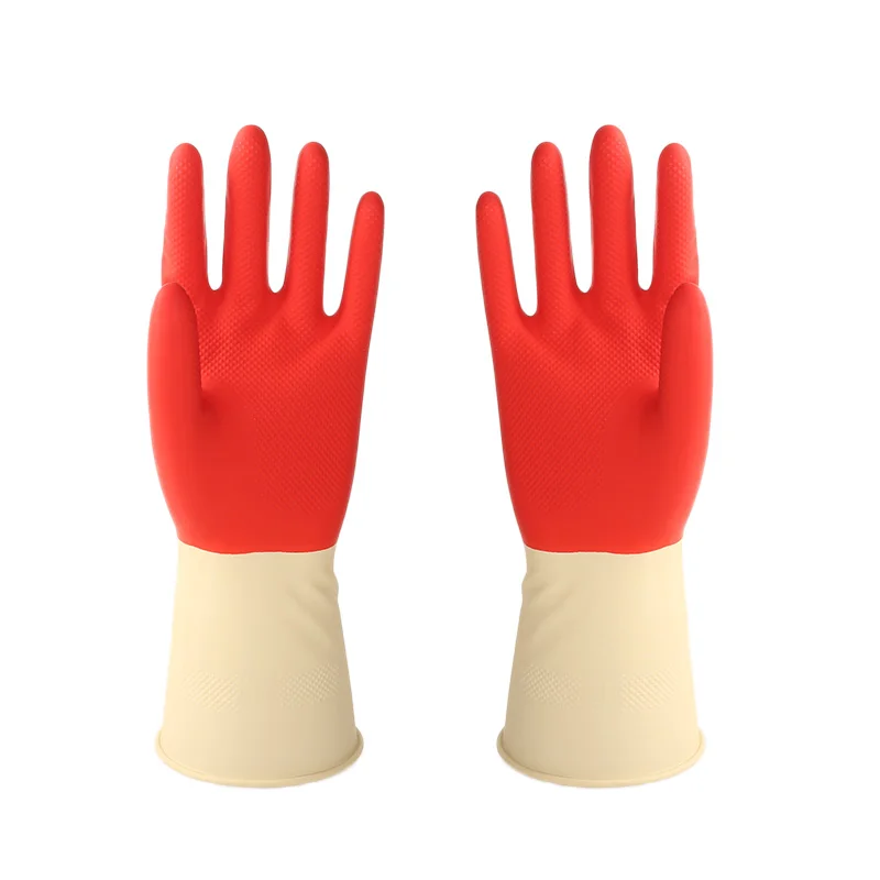 Latex Working Glove Yellow Anti-friction Waterproof Protective Gloves Wholesale Rubber 50 Grams Custom Logo Medium Cleaning 30cm
