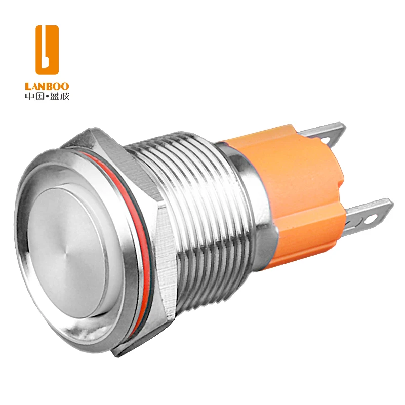 19mm  24v 12v Led illuminated Pushbutton Stainless steel momentary waterproof