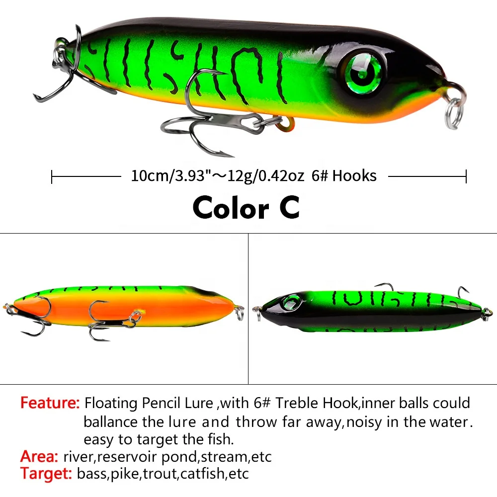 Multiple Color Rattle Sound Louder Super Spook Fishing Pencil Lure