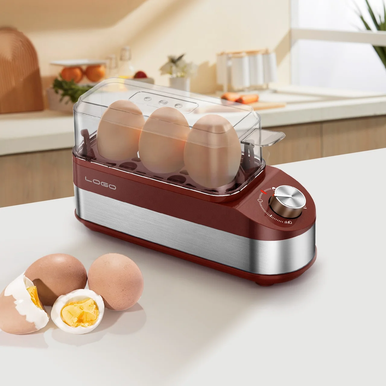 Household Kitchen Appliance 3 in 1 Mini Egg Cooker With Multifunction Automatic Egg Poacher ABS Electric Rapid Egg Cooker