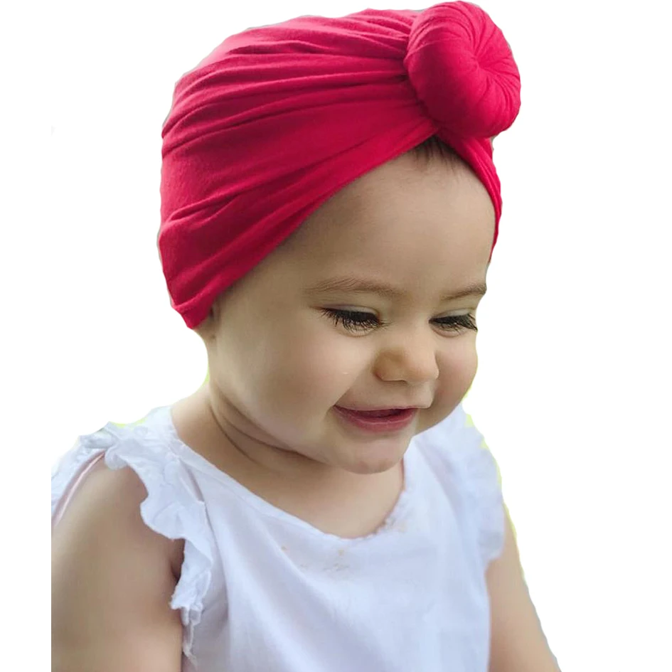 2021 cotton knit Beanie hat for newborn baby Knotted headgear capss designer baby hats