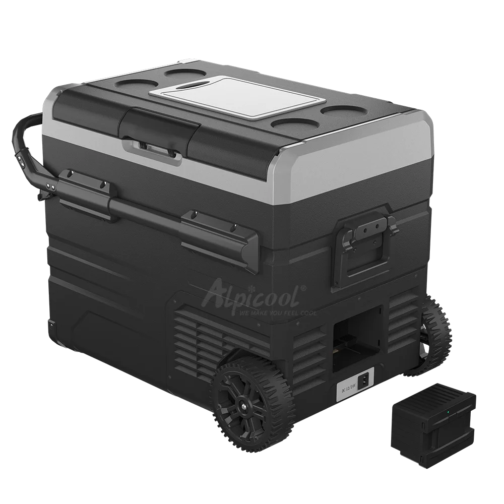 car fridge 55L Alpicool 12V TWW55 compressor portable refrigerator upright freezer with battery solar power
