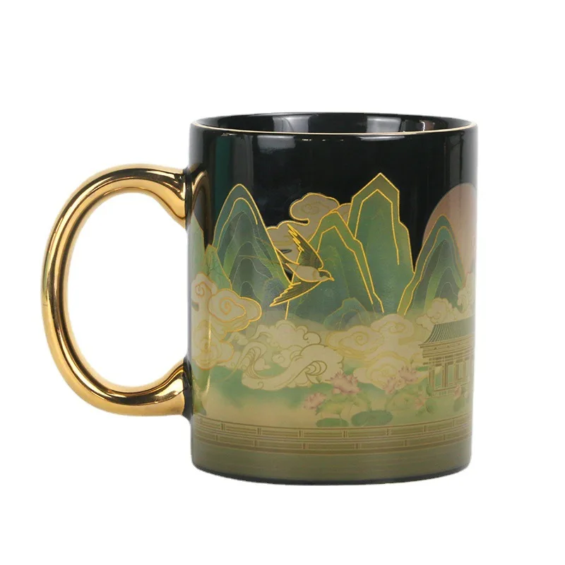 Wholesale Custom Personalized Black Ceramic Heat Sensitive Magic Color Changing Coffee Mugs for Sublimation B2CB