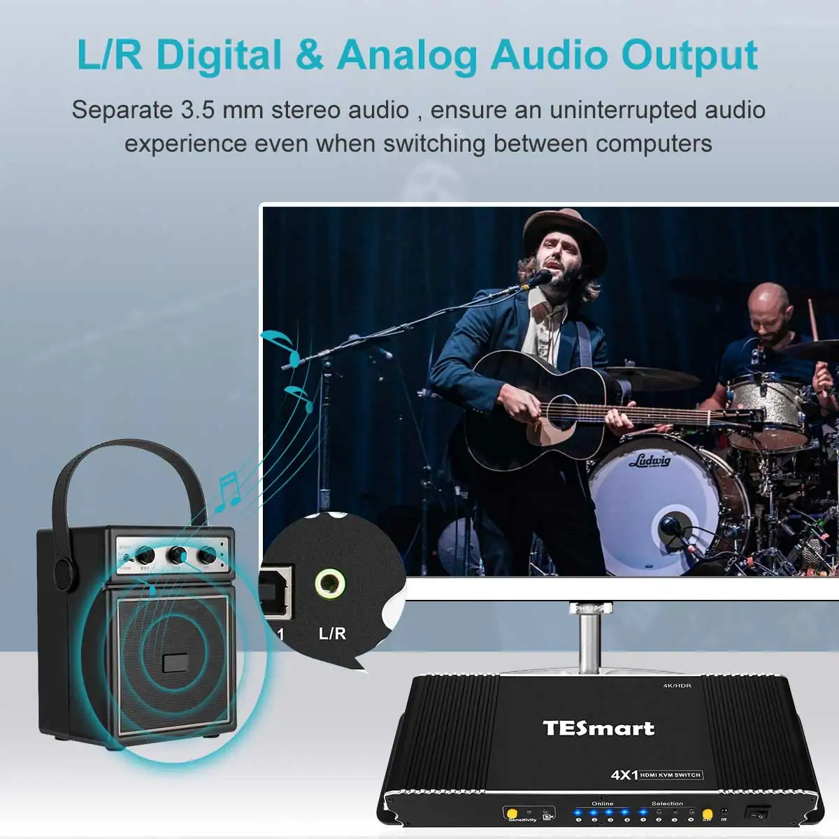 Смарт EDID 4 порта HDMI KVM переключатель поддержка HDCP2.2