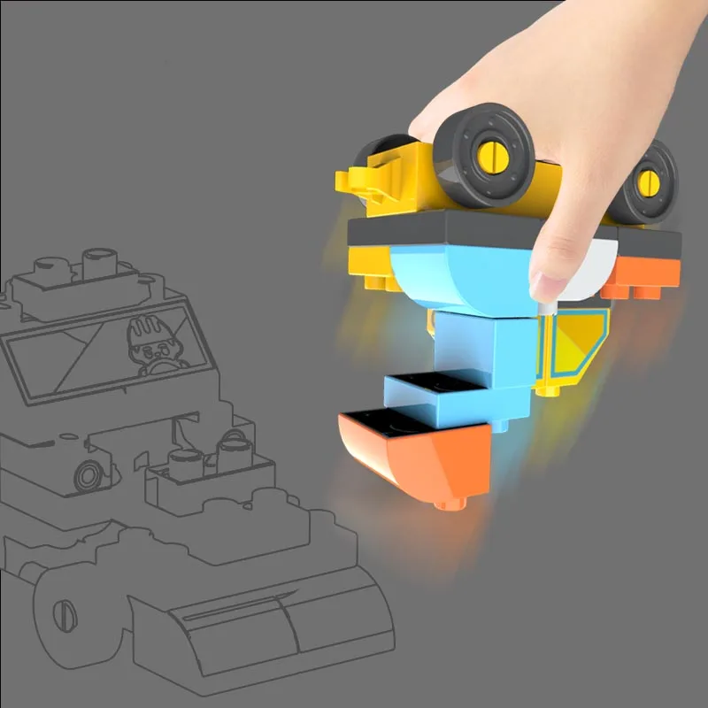 Kids DIY Plastic Engineering Vehicle Truck Car Model Toy Building Set Boy Gift Toy Construction Building Block Set