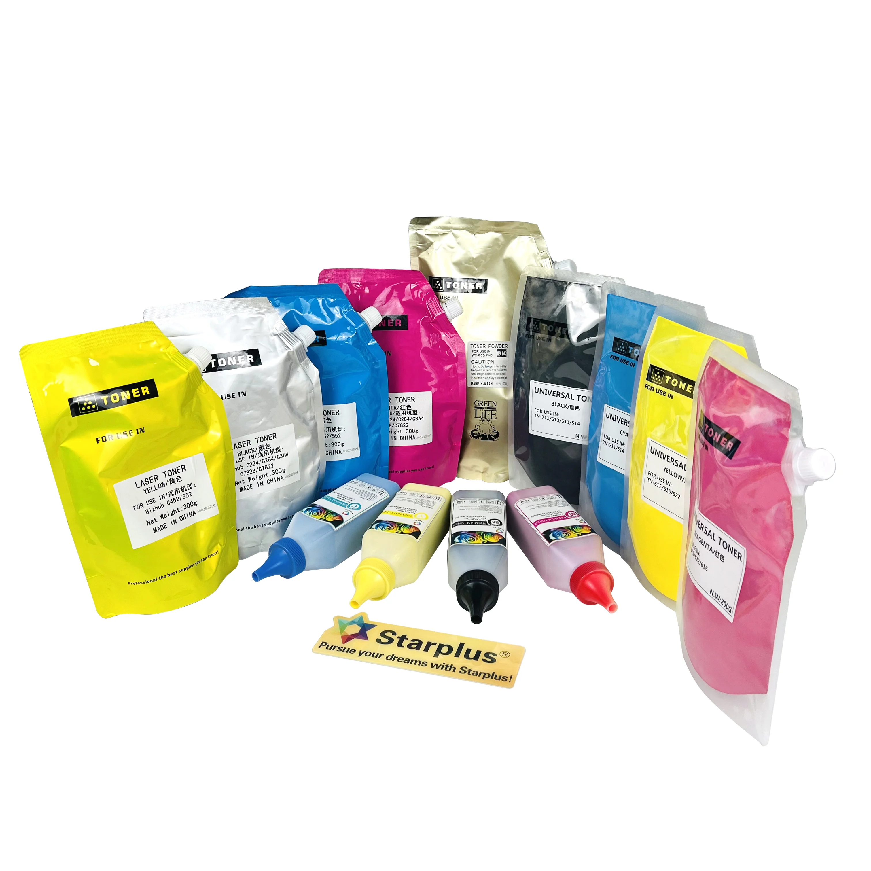 Starplus  Refill Bulk Compatible Toner  For Brother Canon EPSON HP Konica Minolta LEXMARK OKI Panasonic Samsung Sharp kyocera