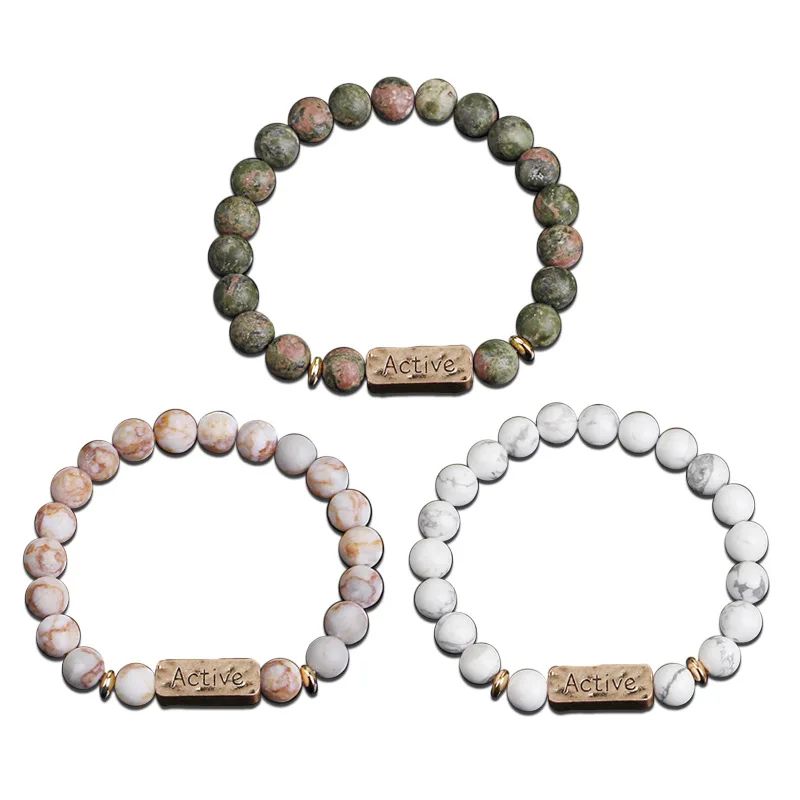  2018 новые модные браслеты из бисера простые классические натурального камня для подарка