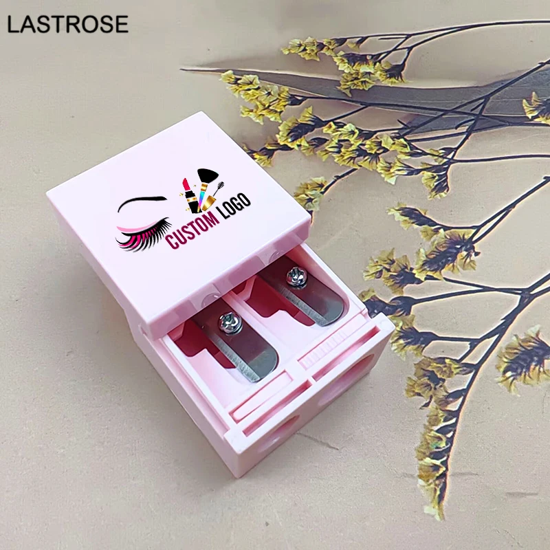Smooth double-hole plastic pencil sharpener with sliding cover pencil sharpener private label lip liner pencil sharpener
