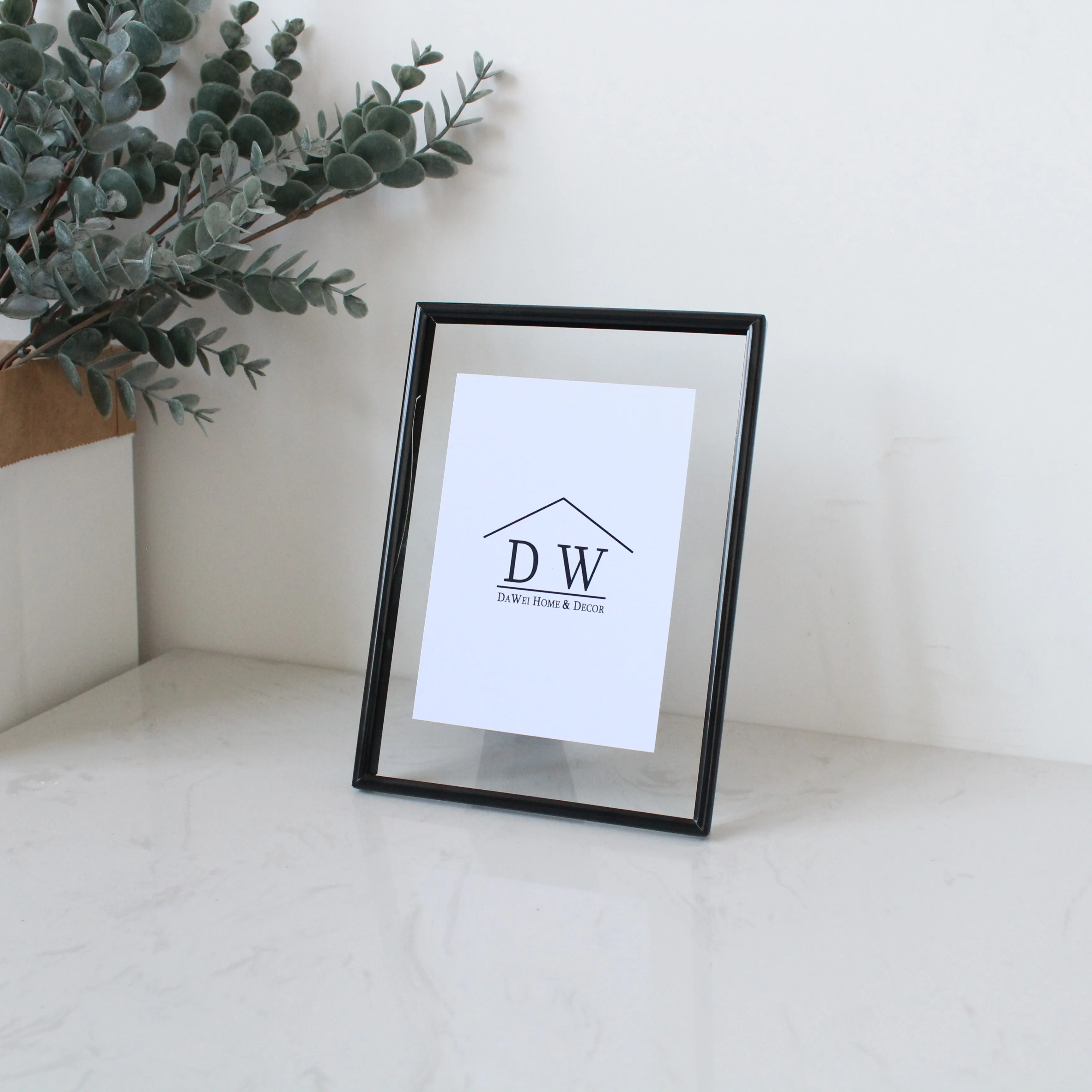 
5X7' Best selling transparent metal glass photo frame, literary fresh style photo frame home office decoration 