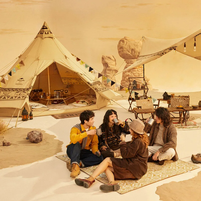 Naturehike Dunhuang series Brighten 12.3 outdoor glamping pod cotton canvas pyramid tent camping Tipi Desert Teepee tent