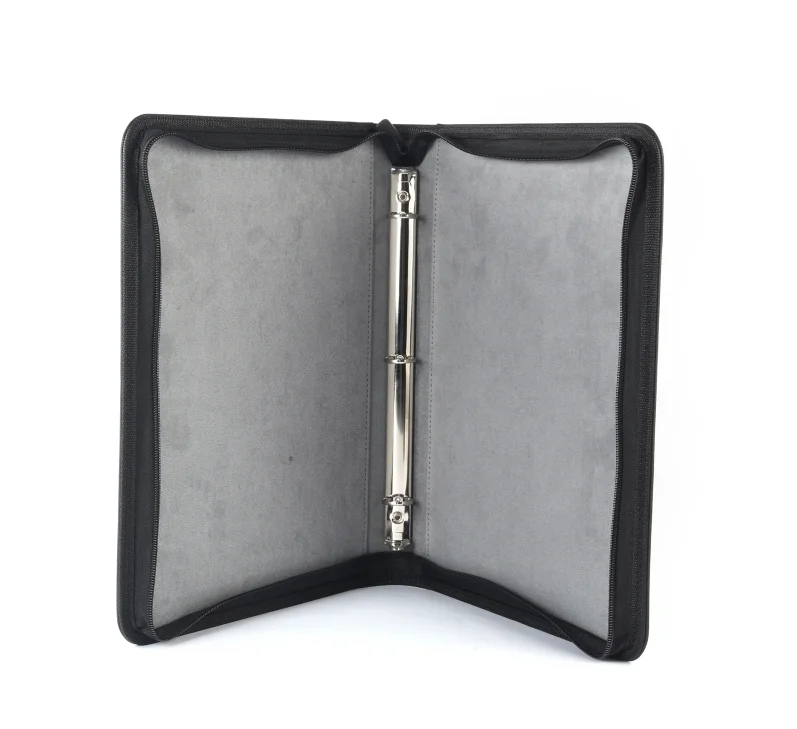 zipper closure 3 ring PU leather custom MTG folder game magic loose leaf notebook sleeve yugioh tcg premium card binder
