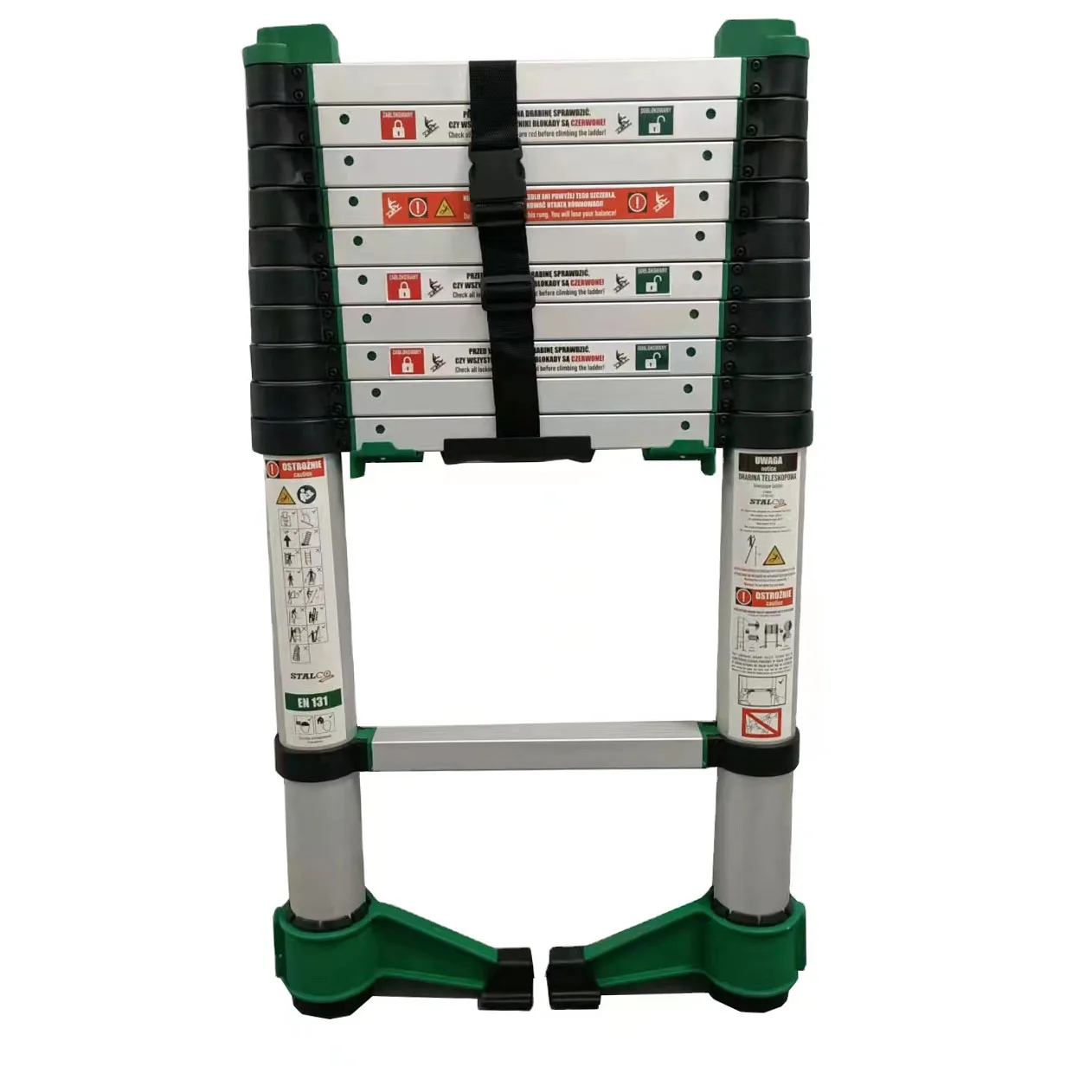 One-click portable aluminum multi-function soft-enclosed telescopic ladder factory price en131-6/2019