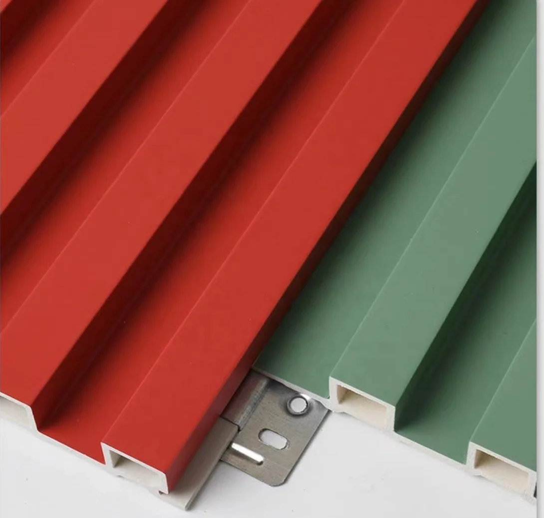 fireproof wpc wooden grain great price interior 3d slat plastic composite pvc wall decoration panel de pared fluted board.