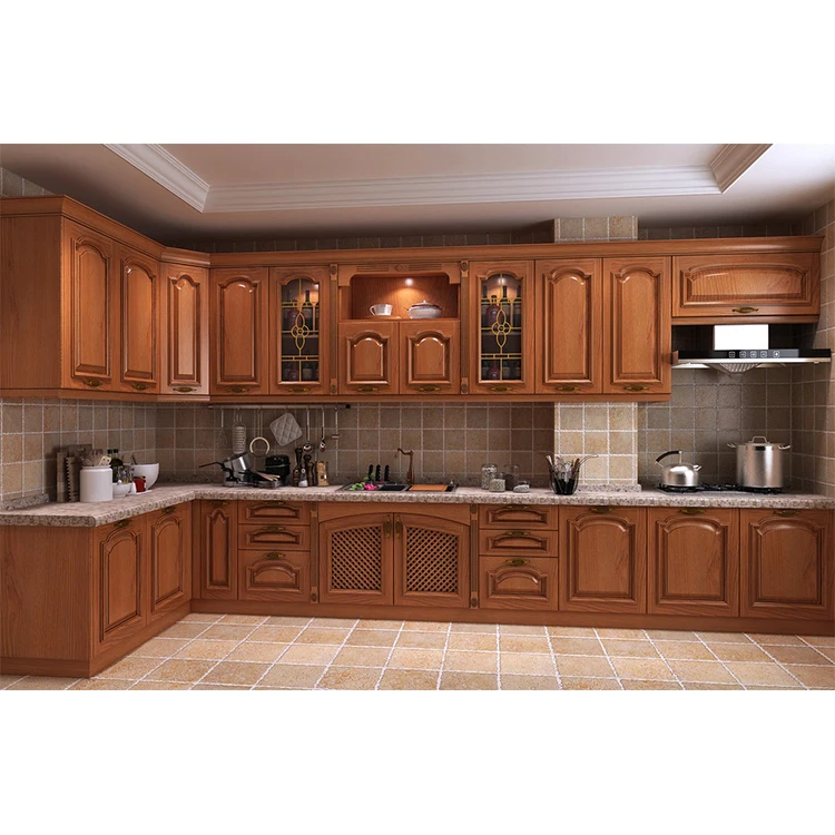 Customized cupboards soild wood kitchen cabinet