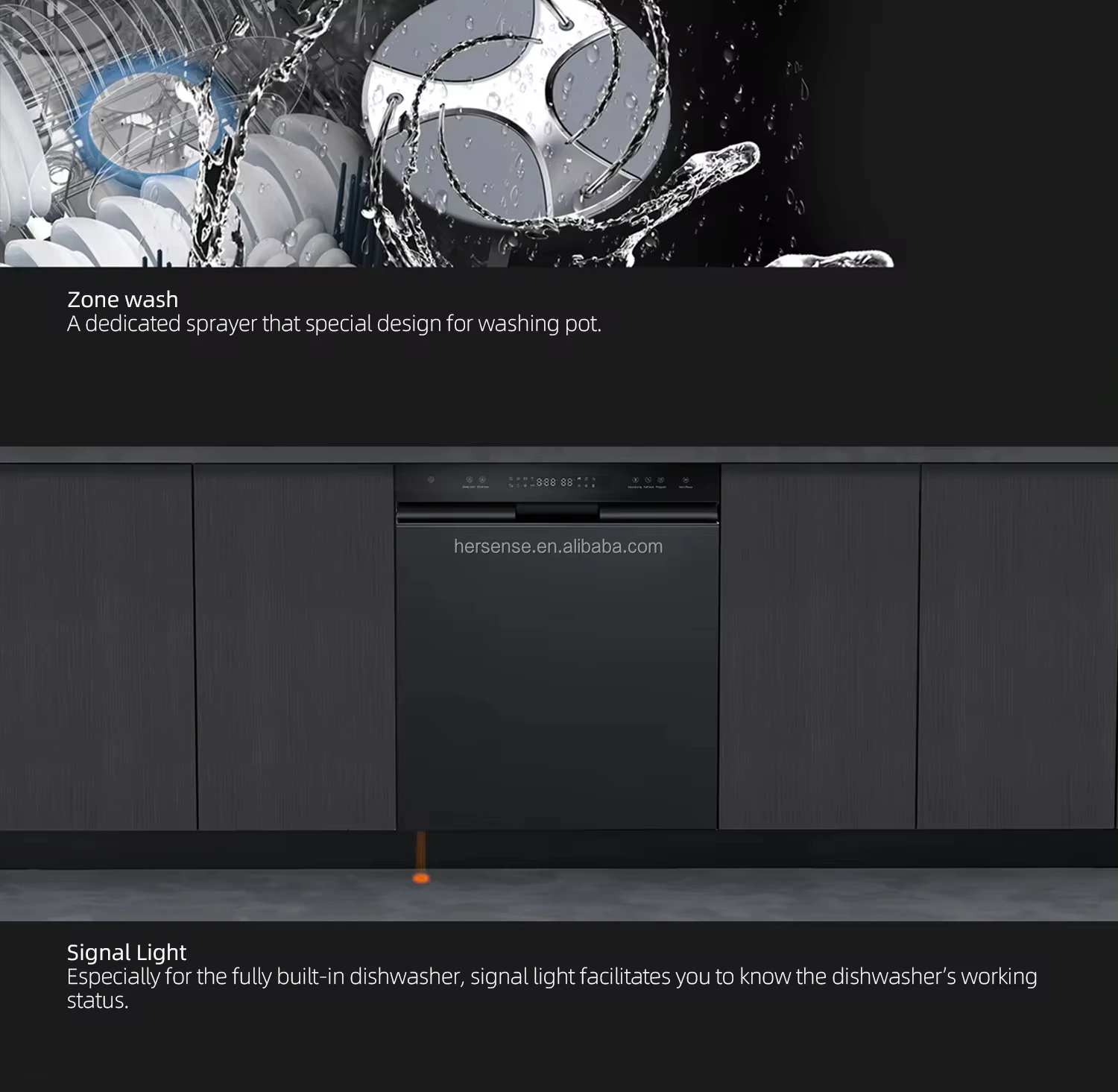 220V Auto 12sets Dish Dishwasher Kitchens Build-in Smart Gray washing machine Glass Washer And Dryer Unit PLC For Flat