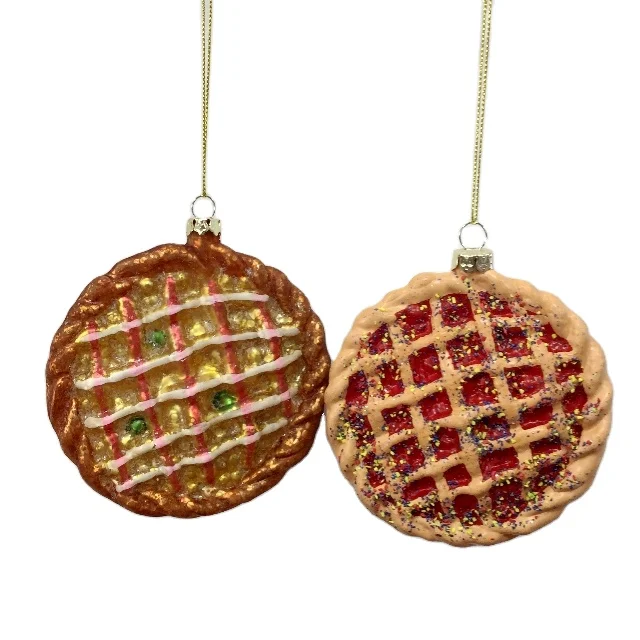 Personalized Designs Christmas Glass Blown Ornaments Cute Hand Made Figurines Tree Decoration Burger Fries ornament