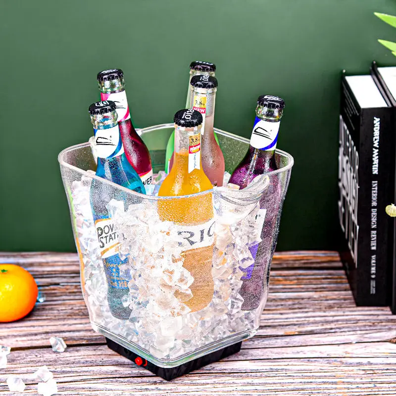 beverage tubs customized metal transparent stainless steel drink champagne wine plastic coolers acrylic beer led ice bucket