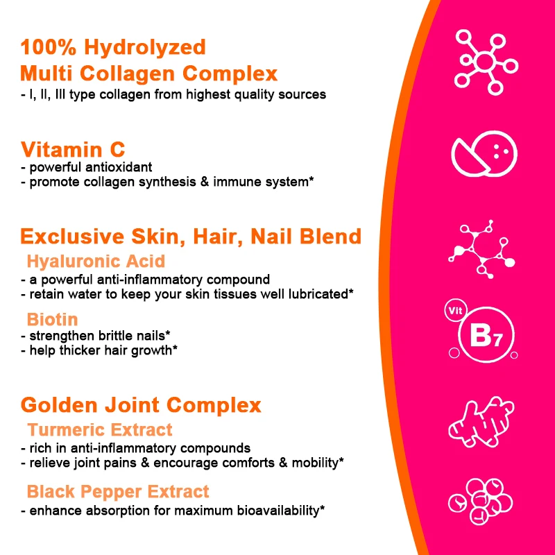60pcs Hair and Nail Growing Support Collagen Capsules Hydrolyzed Collagen Dietary Supplements