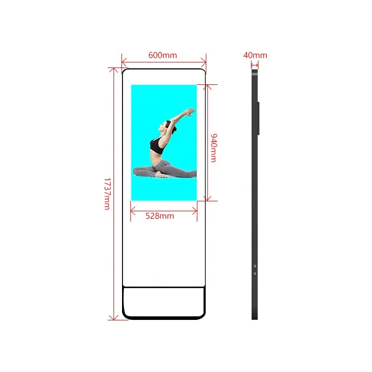 Smart Home Gym Mirror 43inch Workout Large Touch Screen Wall Mounted Floor Standing Magic Fitness TV Mirror Monitor