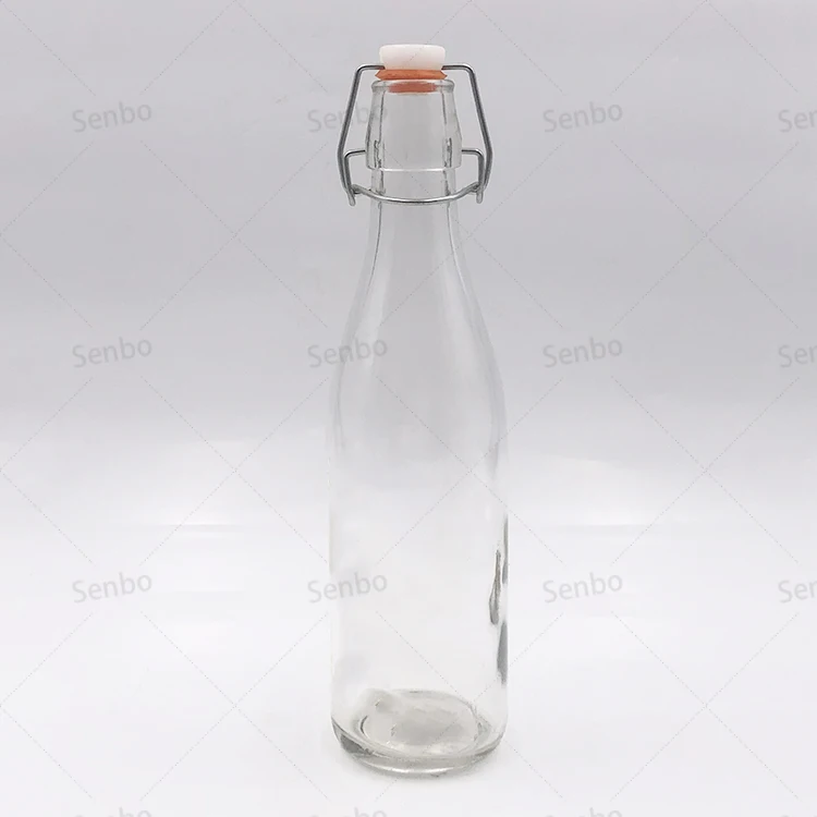 Amazon Hotsale Leak Proof Cap Swing Top Clear Glass Water Bottles with Flip Top for Beverages Vinegar Kombucha Beer Water Soda