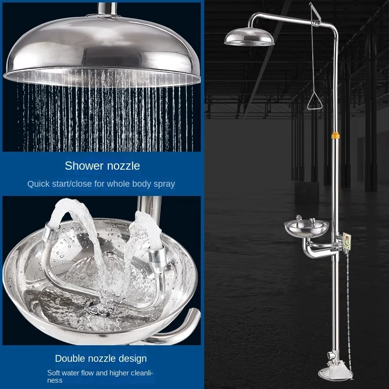 Wholesale Compound Portable Emergency Shower Abs Combination Eyewash Station For Experimental Factory Inspection