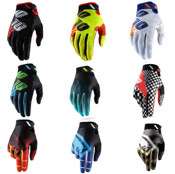 
Manufacturer custom cycling long finger mountain biker gloves super fiber leather touch screen MTB MX BMX bicycle gloves 