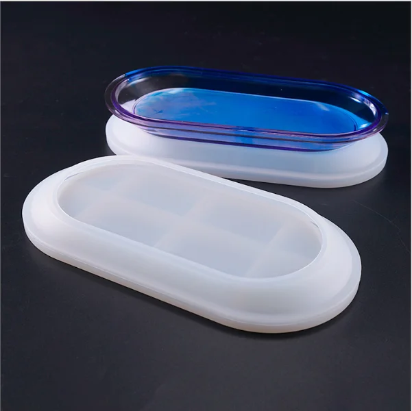  1044 DIY Silicone Oval Plate Molds Mini Rolling Tray