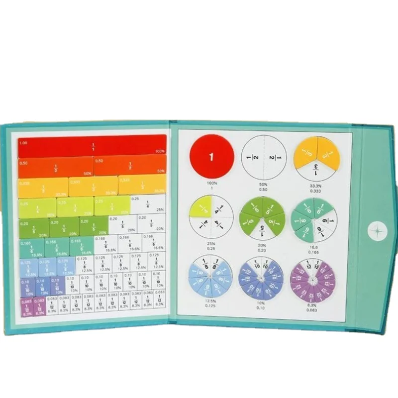 Оптовая продажа детский демонстратор магнитных дисков дробные плитки круги набор активностей дроби манипулятивы
