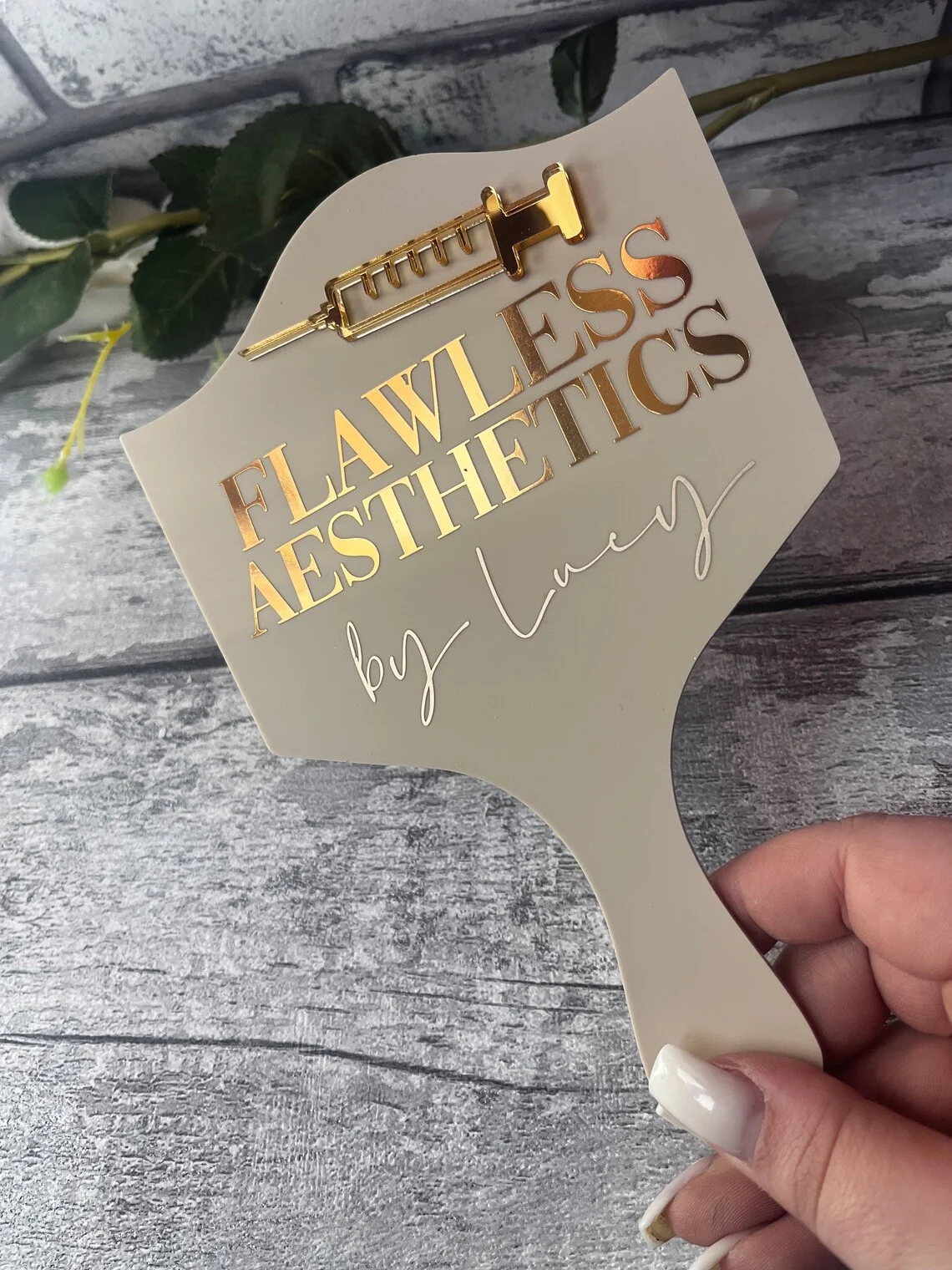 Custom Hand Held Prop Mirror for Brow Techniclan Acrylic Hand Mirror Vanity Mirrors